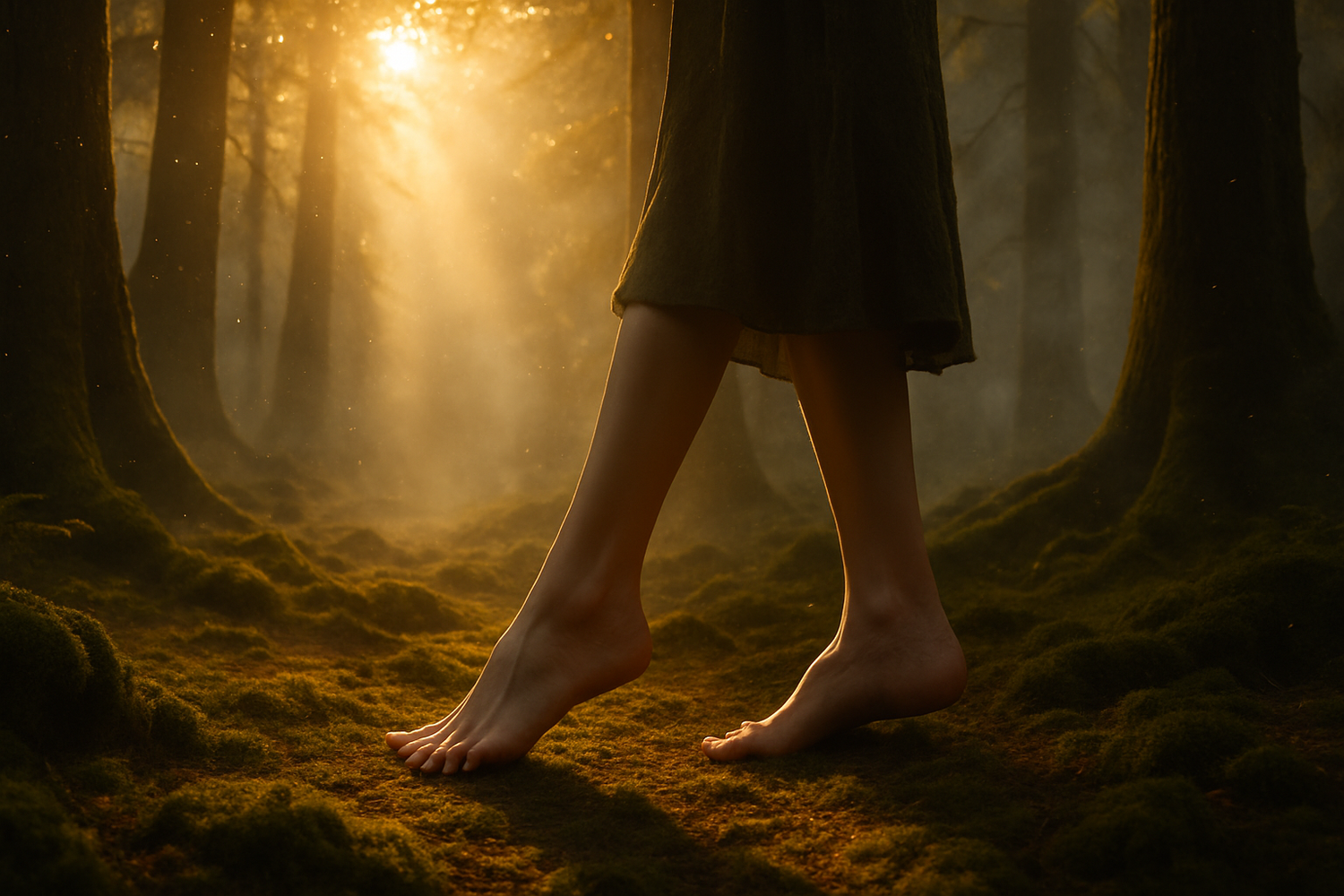 As the scent deepens, it settles into the grounding richness of amber and sandalwood, warmed by the earthy presence of moss. This base feels like walking barefoot through a shaded forest, where light filters through ancient trees, leaving a trail of comfort and mystery. The lingering impression is one of quiet strength and enduring sophistication—a fragrance that moves seamlessly from brilliance to depth.