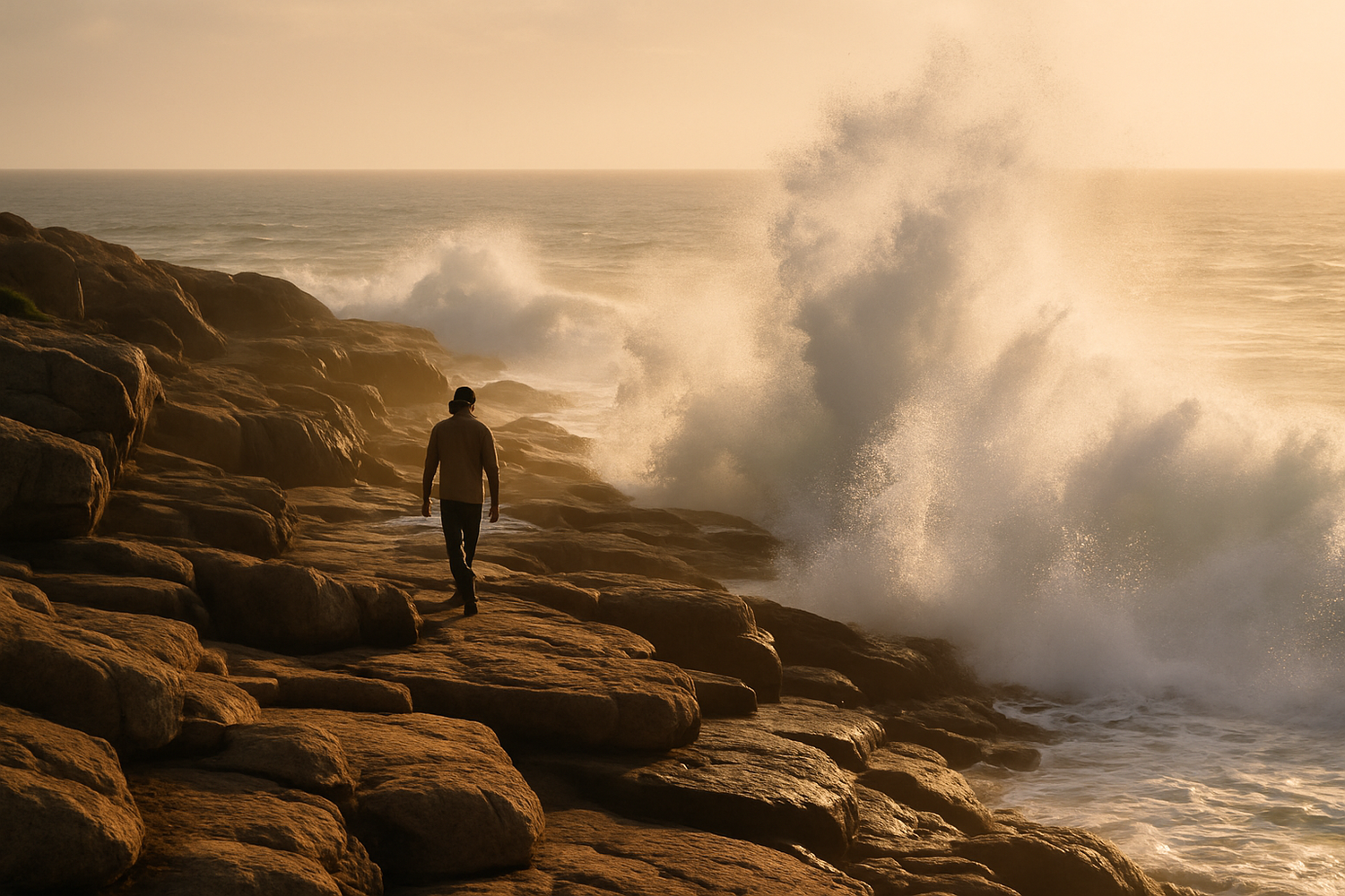  A walk along the shore, watching the waves crashing on the rocks, devouring the sweet aroma of the salty water.