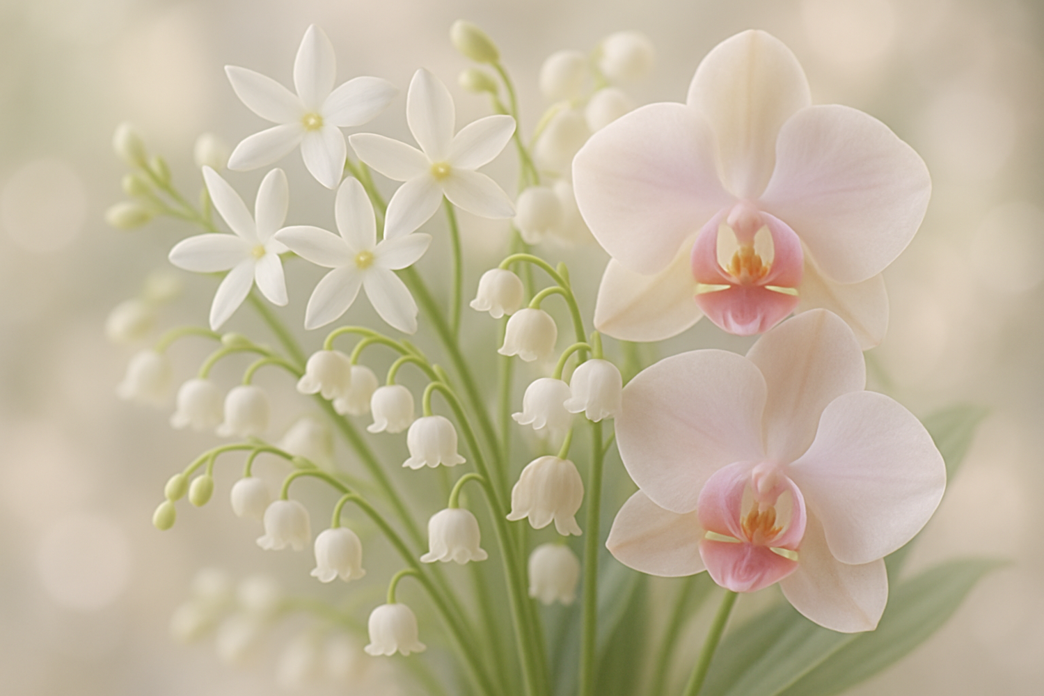  At its heart, delicate florals jasmine, lily of the valley, and orchid bloom with elegance. 