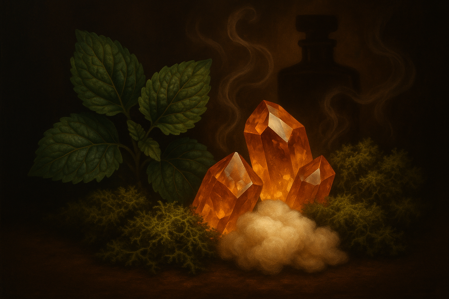 The base notes linger with a rich blend of patchouli, musk, moss, and amber, creating a sophisticated and alluring fragrance experience