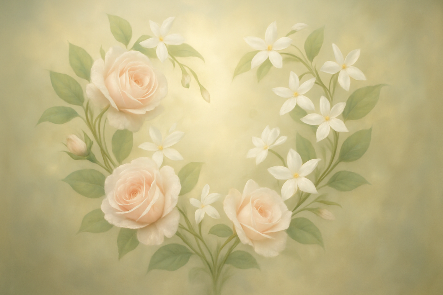 The heart unfolds with a delicate blend of green, rose, and jasmine florals, adding a touch of natural elegance.