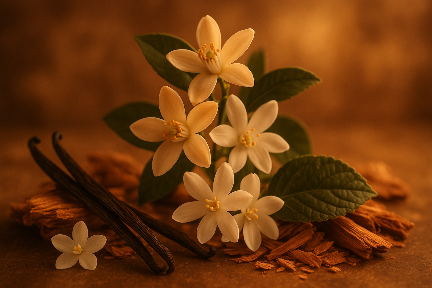 The heart unveils a beautiful blend of Orange Flowers and Jasmine, while the base wraps you in warm, sensual Vanilla, Patchouli, and Cedarwood.